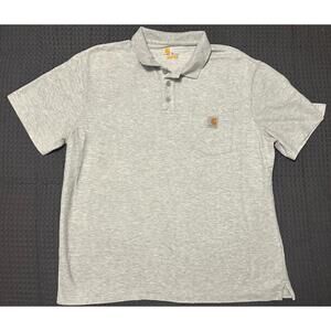 Carhartt Original Fit Gray Short Sleeve Polo Work Shirt Men’s Size XL Regular